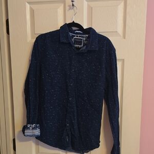 Denim & Flower Navy Speckled Button-Down Shirt